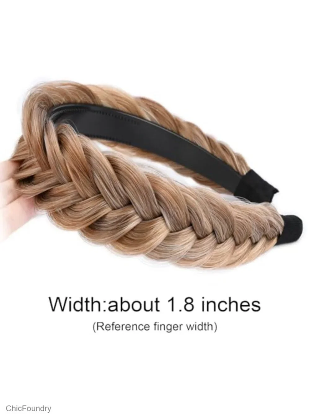 Wide Braided Headband for Women - Fashion Hair Accessory - Synthetic Fiber -